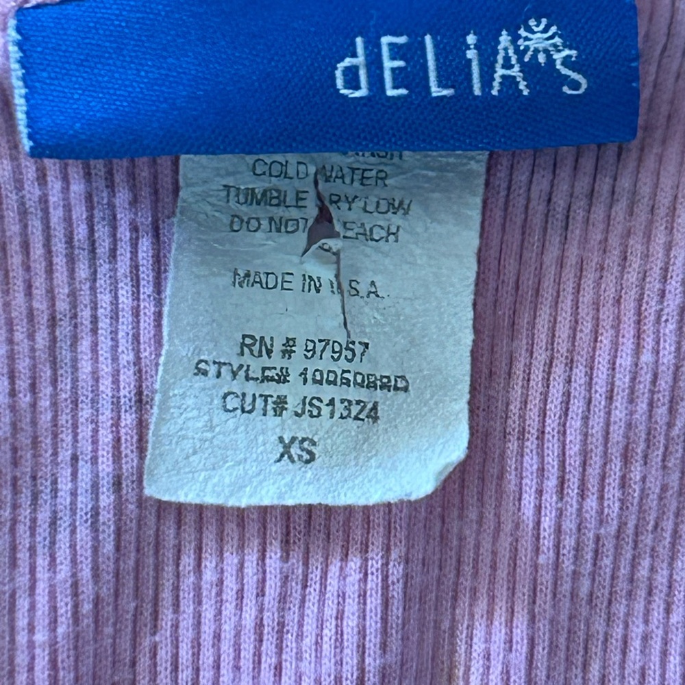 Vintage Delia's Pink Ribbed Graphic Tank Top w Bikes - Picture 9 of 13